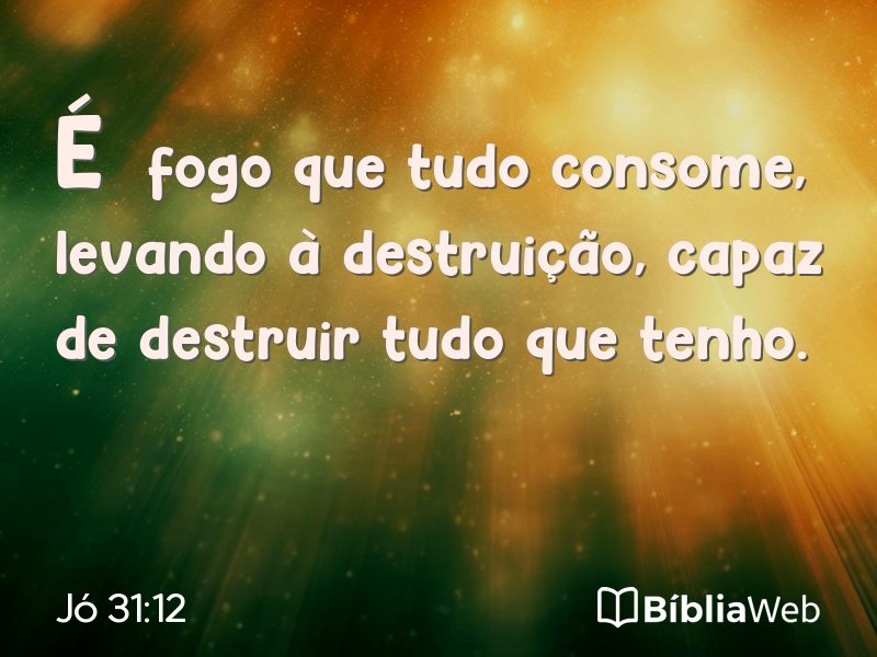 Jó 31:12 em imagem para compartilhar