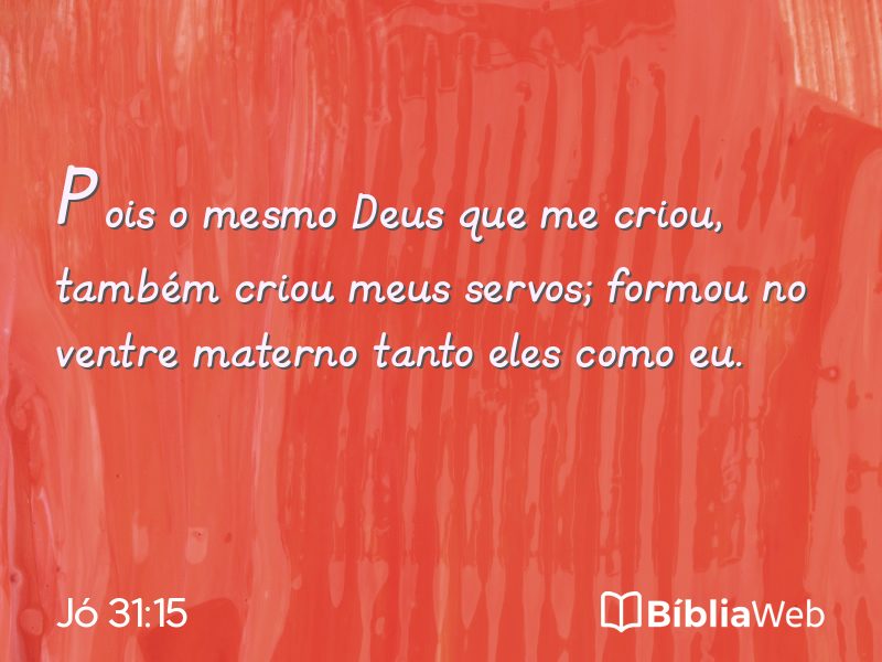 Jó 31:15 em imagem para compartilhar
