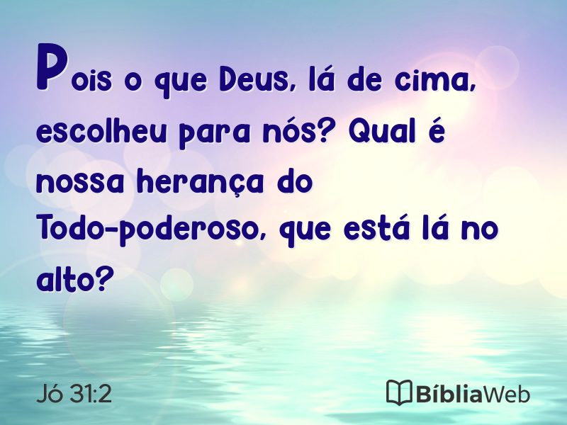 Jó 31:2 em imagem para compartilhar