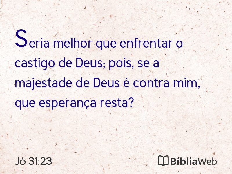 Jó 31:23 em imagem para compartilhar