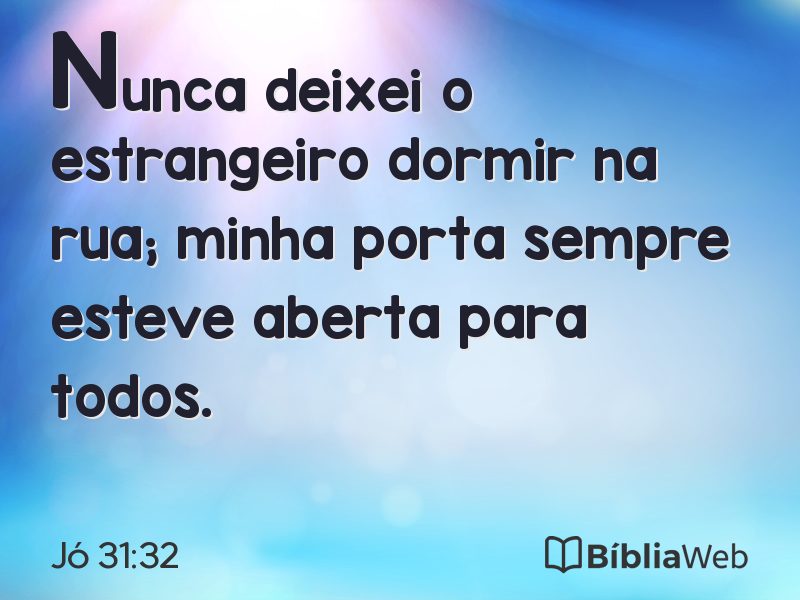 Jó 31:32 em imagem para compartilhar