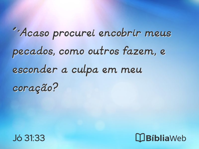 Jó 31:33 em imagem para compartilhar