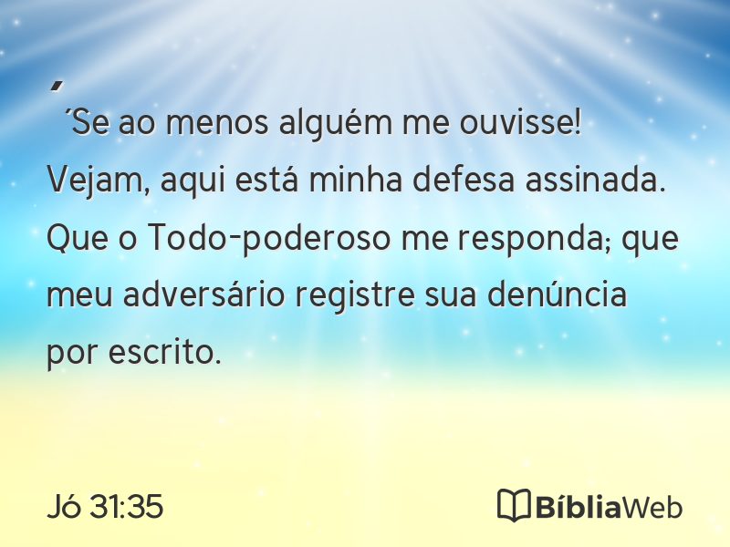 Jó 31:35 em imagem para compartilhar
