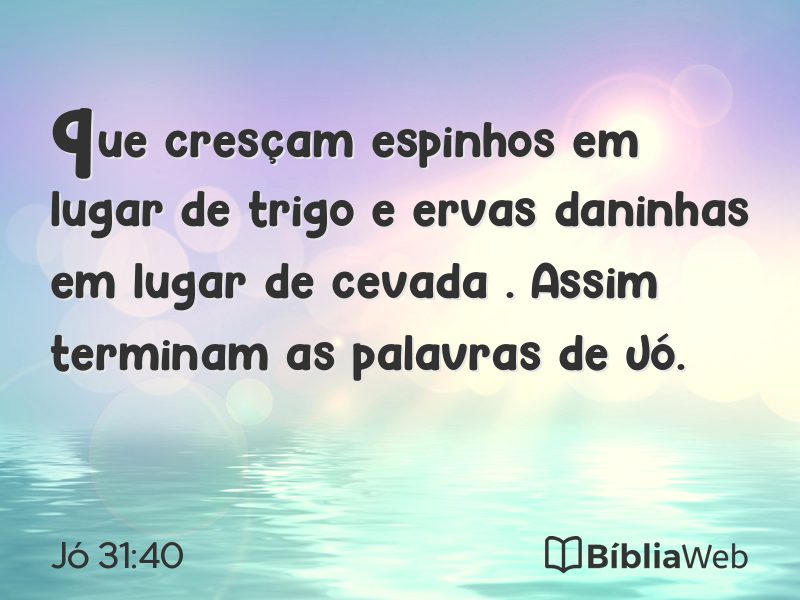 Jó 31:40 em imagem para compartilhar