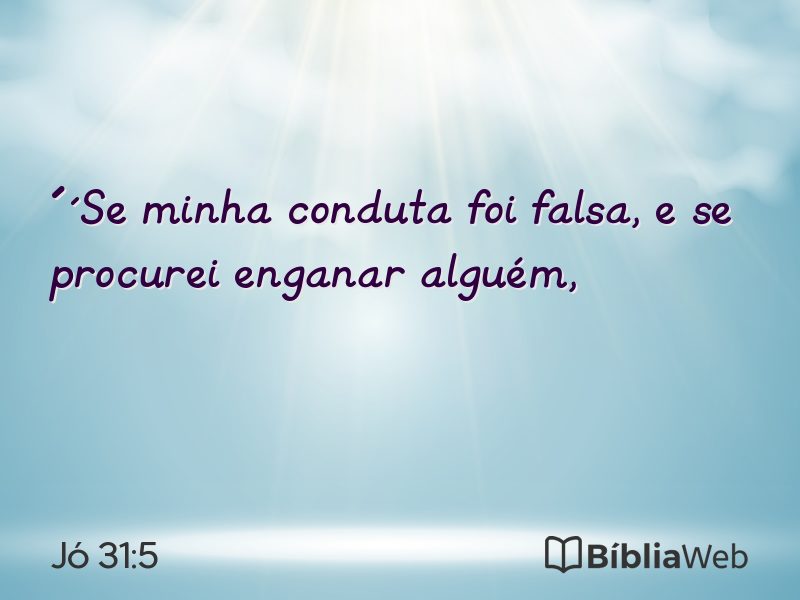 Jó 31:5 em imagem para compartilhar