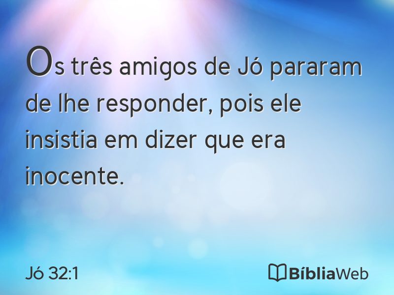 Jó 32:1 em imagem para compartilhar