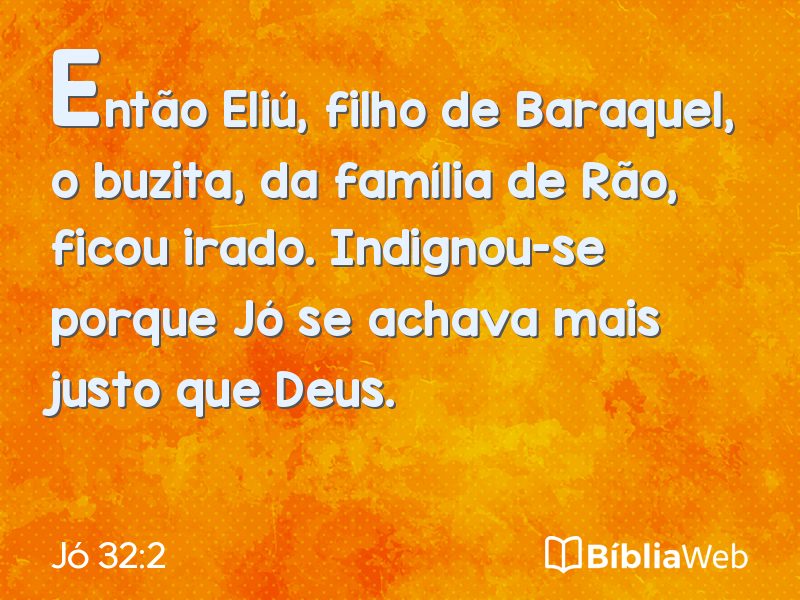 Jó 32:2 em imagem para compartilhar