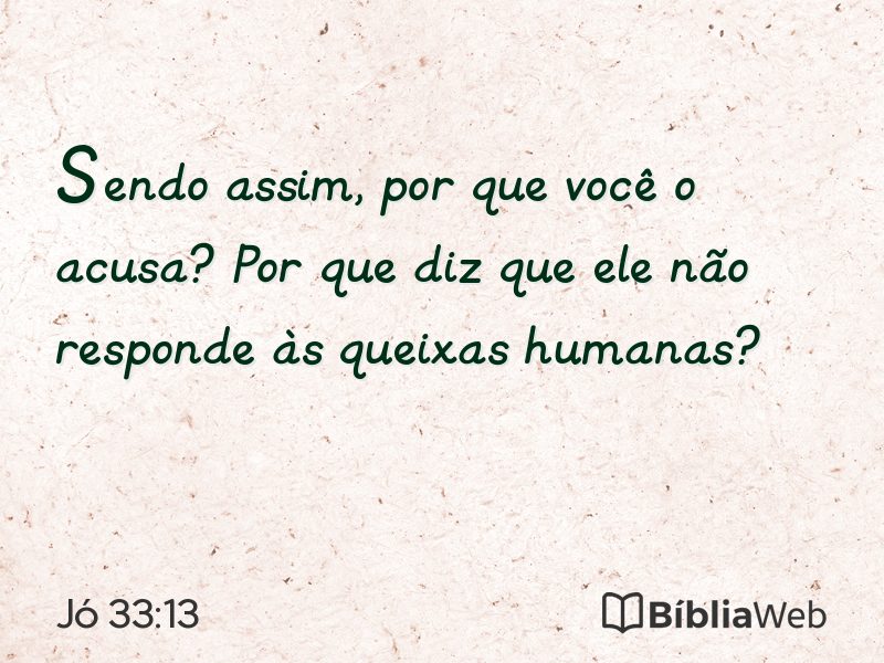 Jó 33:13 em imagem para compartilhar