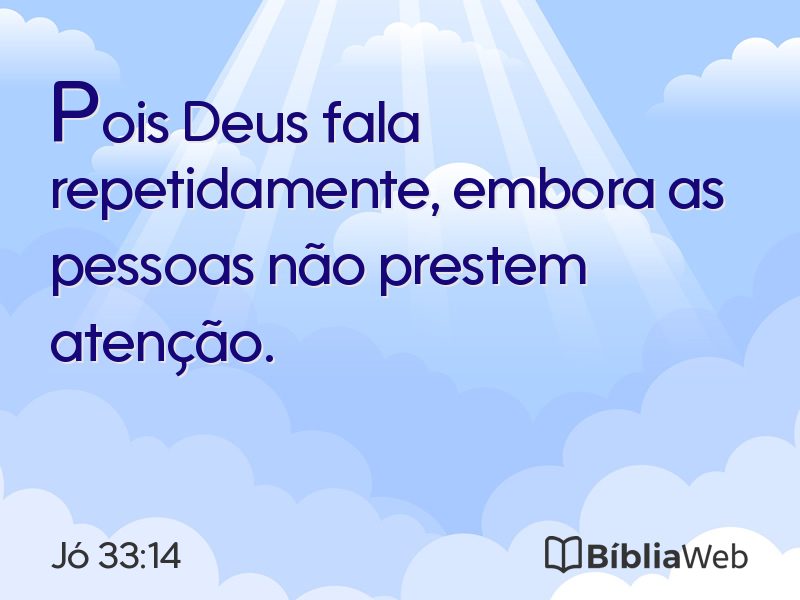 Jó 33:14 em imagem para compartilhar