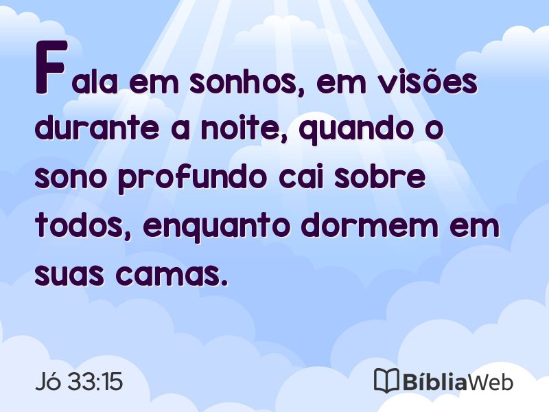 Jó 33:15 em imagem para compartilhar