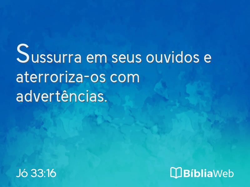 Jó 33:16 em imagem para compartilhar