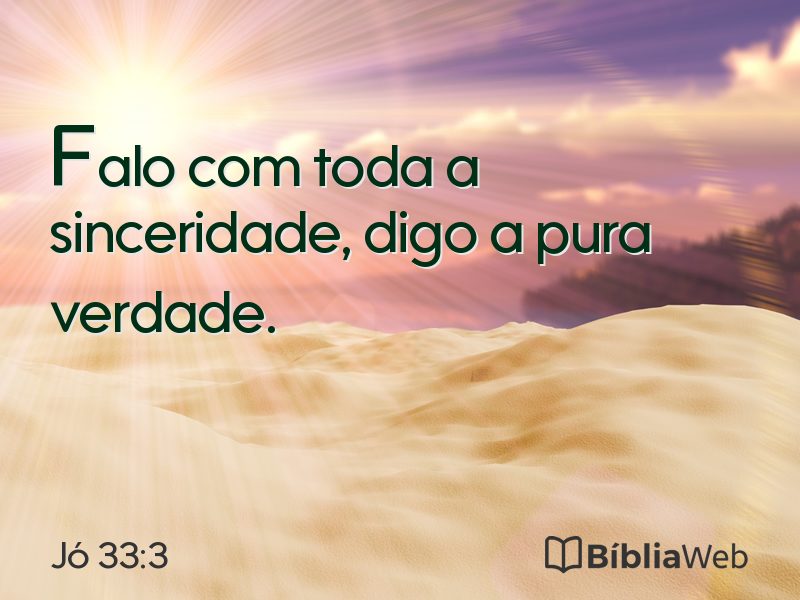 Jó 33:3 em imagem para compartilhar