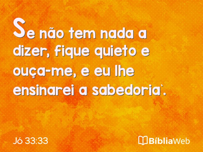 Jó 33:33 em imagem para compartilhar