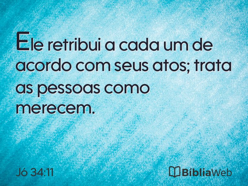 Jó 34:11 em imagem para compartilhar