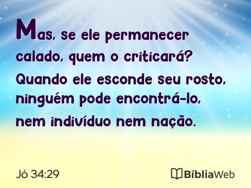 Jó 34:29 em imagem para compartilhar