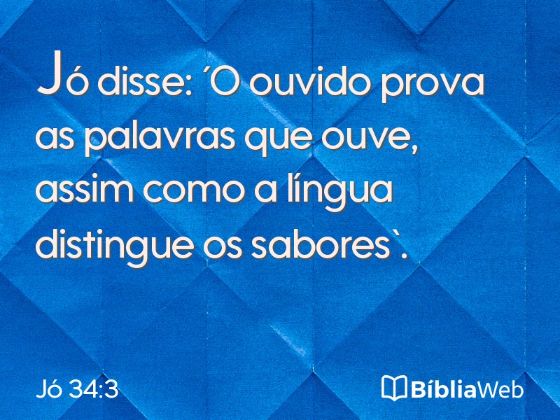 Jó 34:3 em imagem para compartilhar