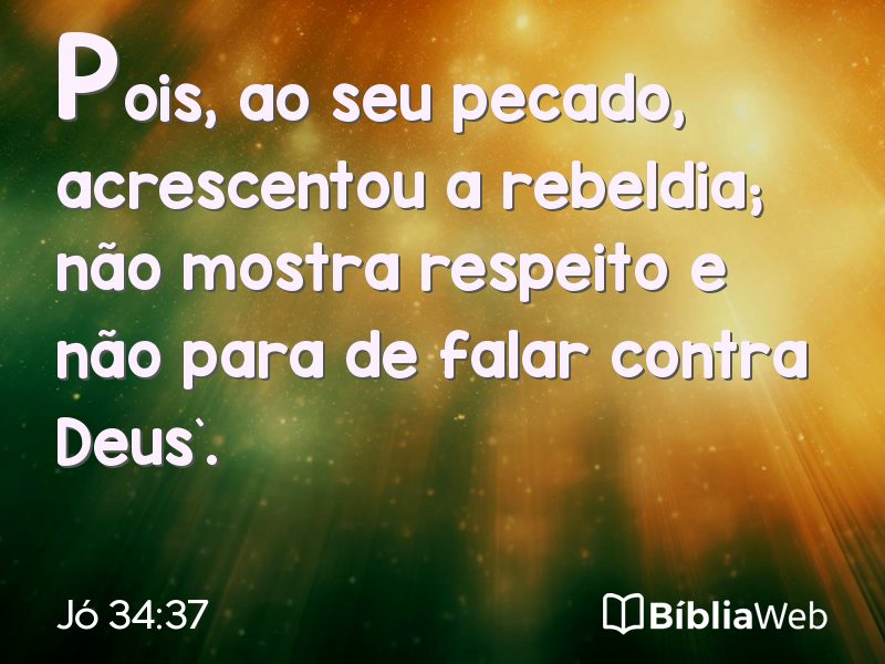 Jó 34:37 em imagem para compartilhar