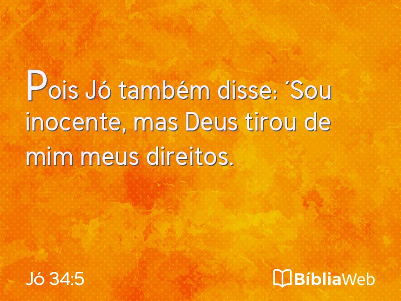 Jó 34:5 em imagem para compartilhar