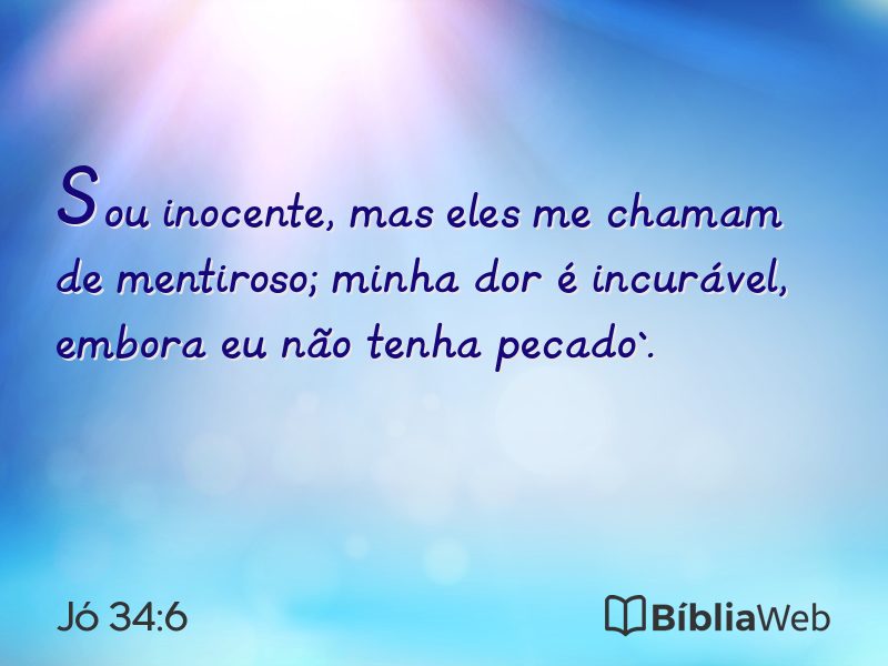 Jó 34:6 em imagem para compartilhar