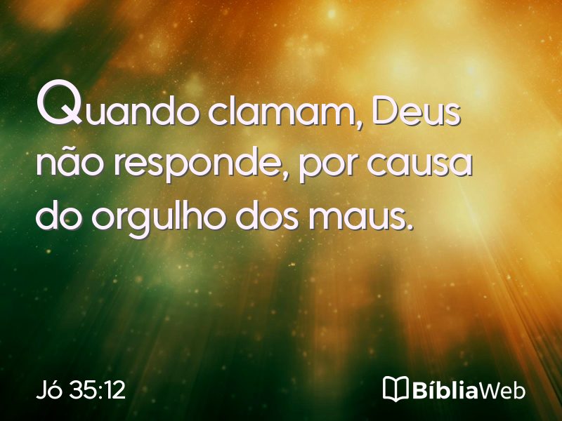 Jó 35:12 em imagem para compartilhar