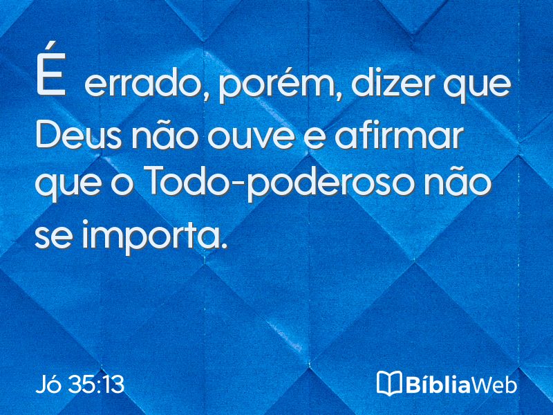Jó 35:13 em imagem para compartilhar