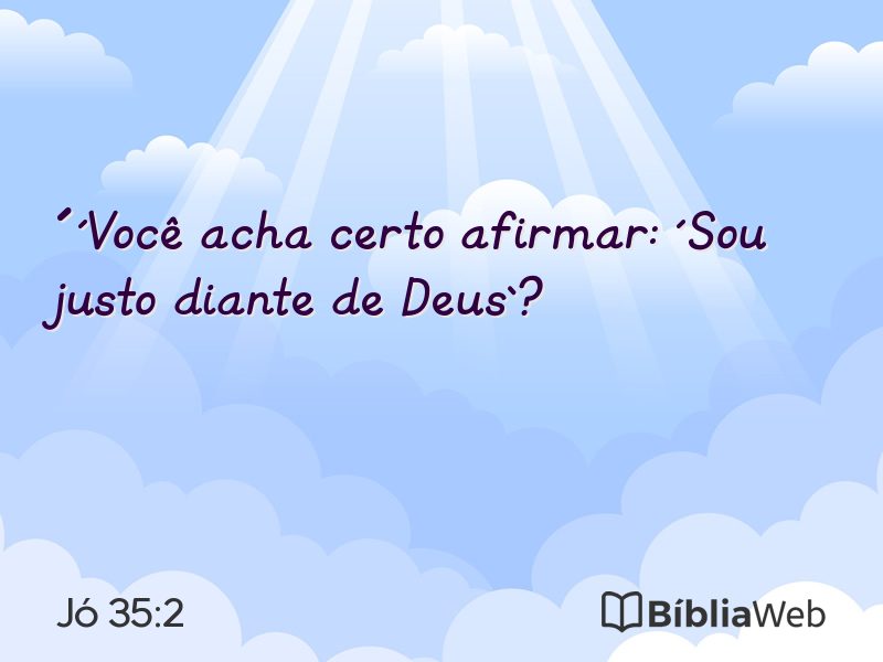 Jó 35:2 em imagem para compartilhar