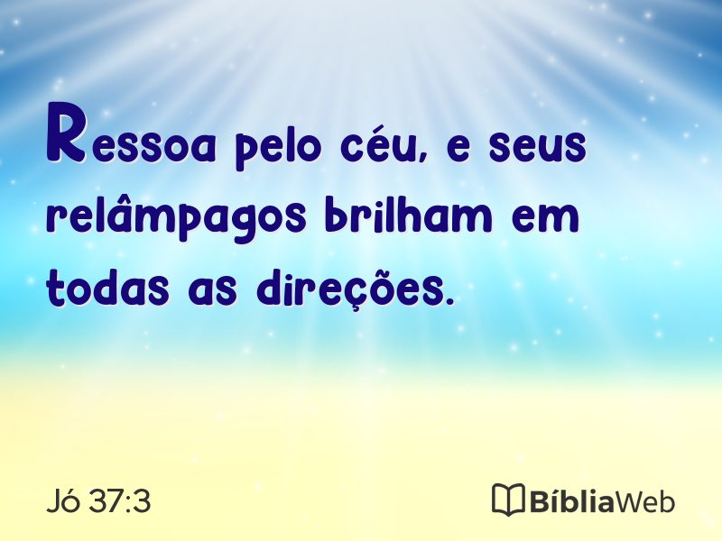 Jó 37:3 em imagem para compartilhar