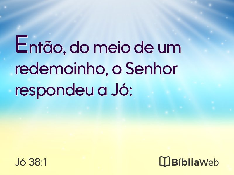 Jó 38:1 em imagem para compartilhar