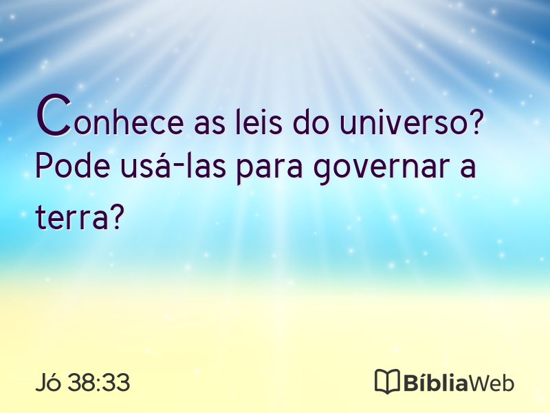 Jó 38:33 em imagem para compartilhar