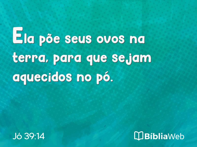 Jó 39:14 em imagem para compartilhar