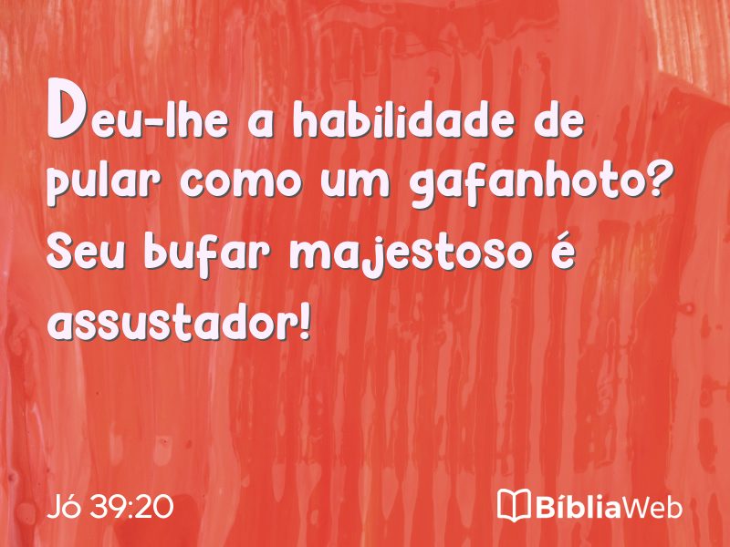 Jó 39:20 em imagem para compartilhar