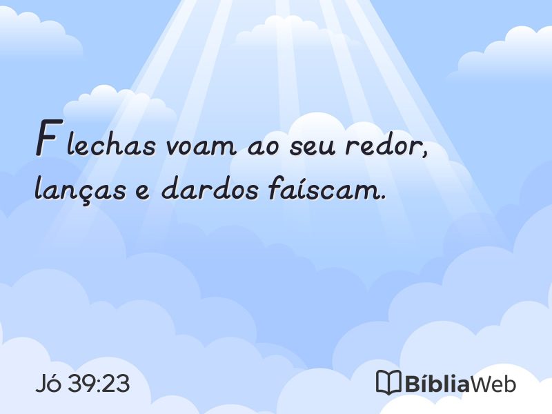 Jó 39:23 em imagem para compartilhar