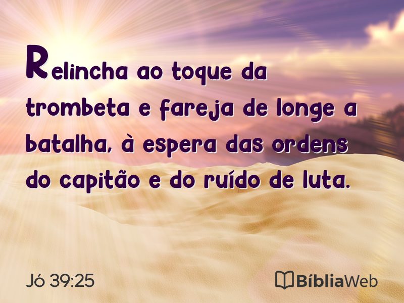 Jó 39:25 em imagem para compartilhar