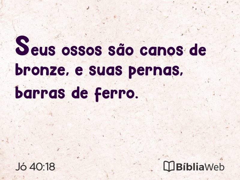 Jó 40:18 em imagem para compartilhar