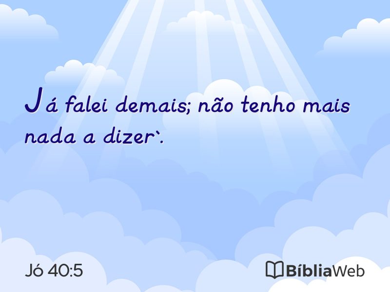 Jó 40:5 em imagem para compartilhar