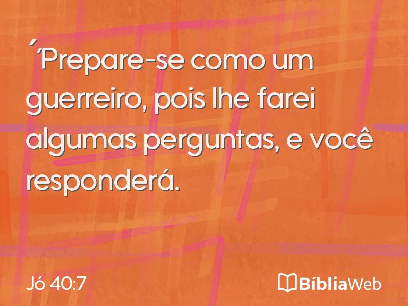 Jó 40:7 em imagem para compartilhar