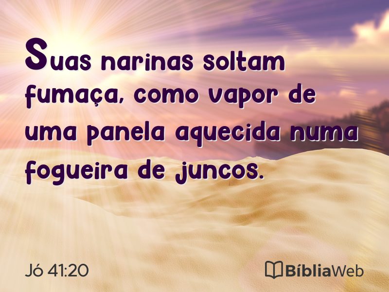 Jó 41:20 em imagem para compartilhar