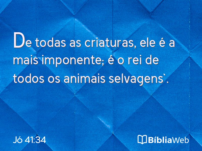 Jó 41:34 em imagem para compartilhar