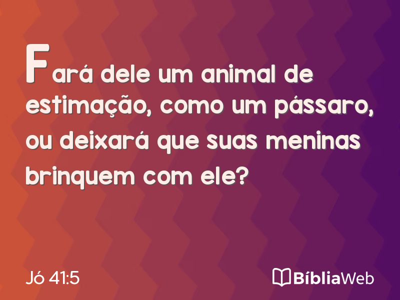 Jó 41:5 em imagem para compartilhar
