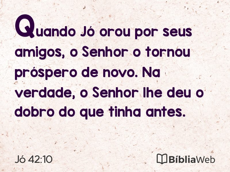 Jó 42:10 em imagem para compartilhar