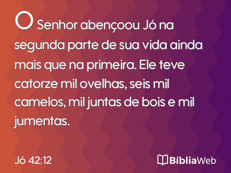 Jó 42:12 em imagem para compartilhar
