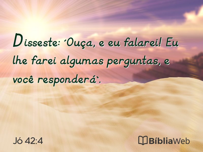 Jó 42:4 em imagem para compartilhar