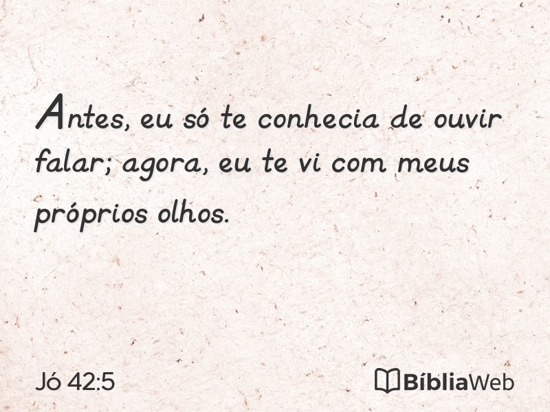 Jó 42:5 em imagem para compartilhar