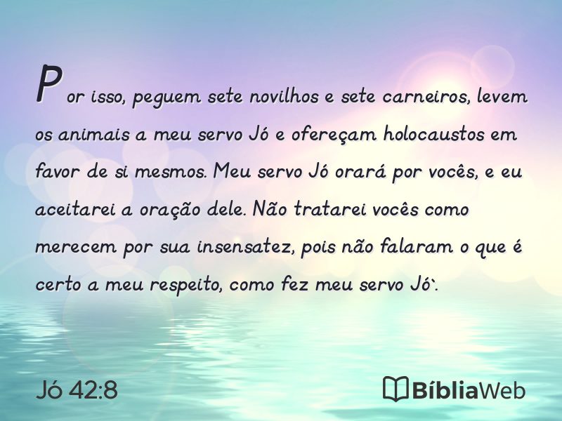 Jó 42:8 em imagem para compartilhar