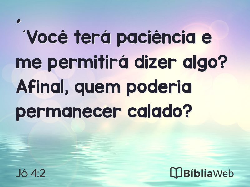 Jó 4:2 em imagem para compartilhar