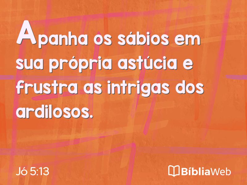 Jó 5:13 em imagem para compartilhar