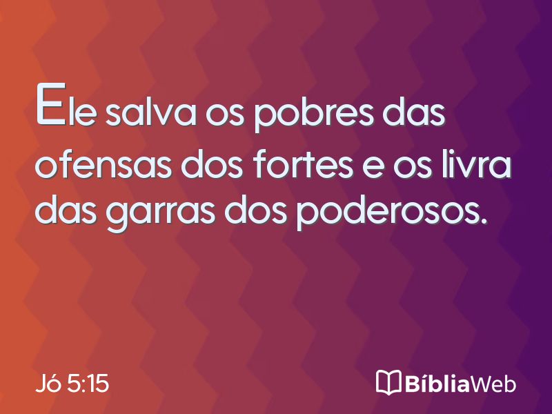 Jó 5:15 em imagem para compartilhar