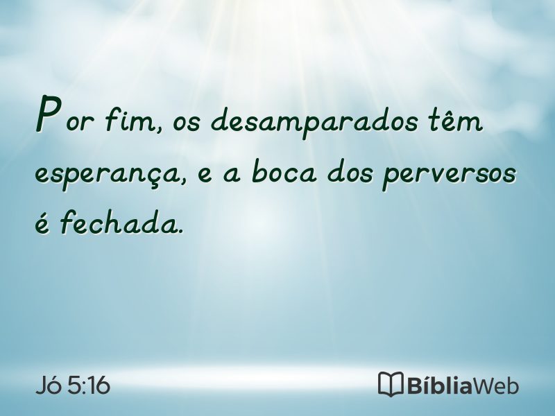 Jó 5:16 em imagem para compartilhar