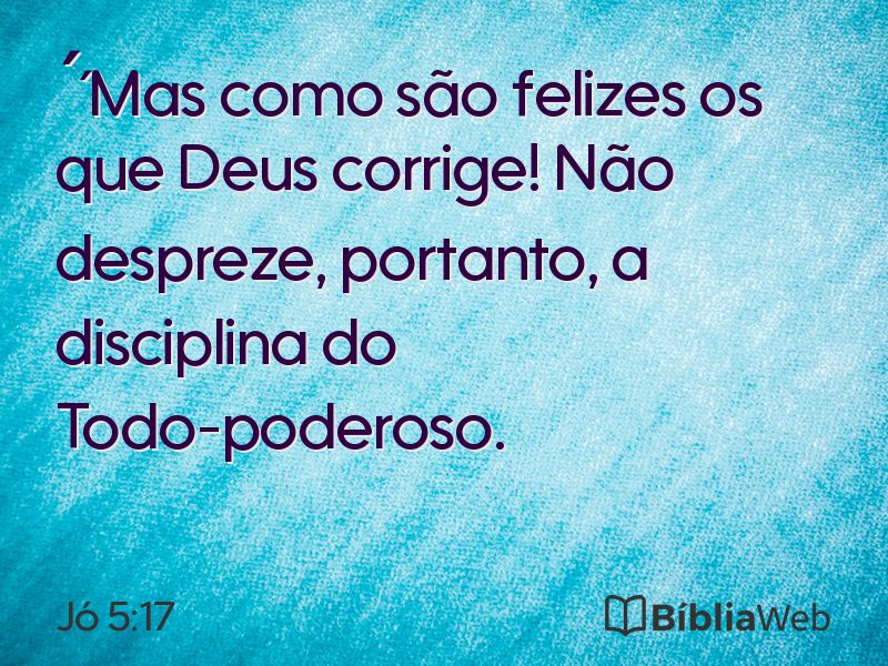 Jó 5:17 em imagem para compartilhar