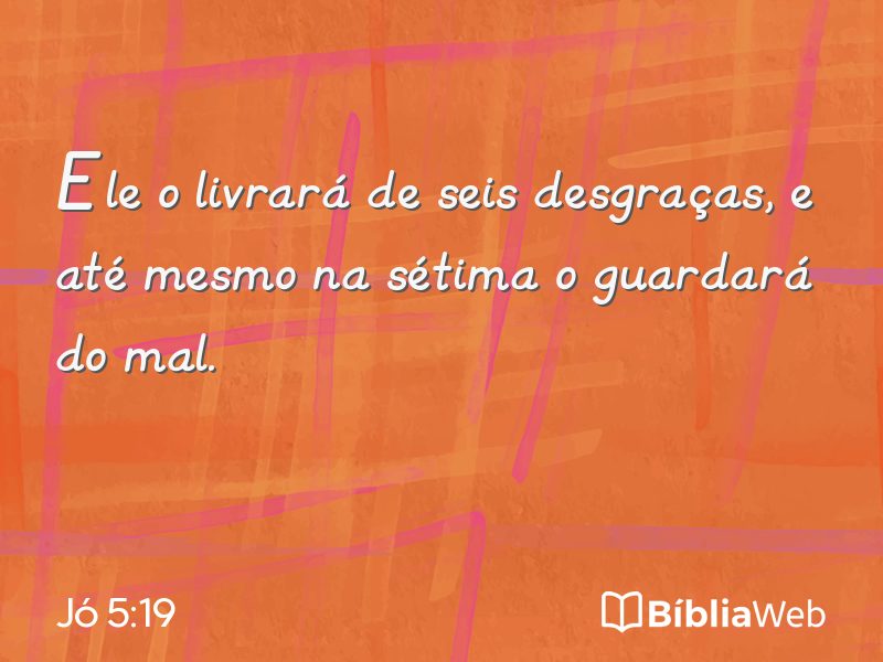Jó 5:19 em imagem para compartilhar